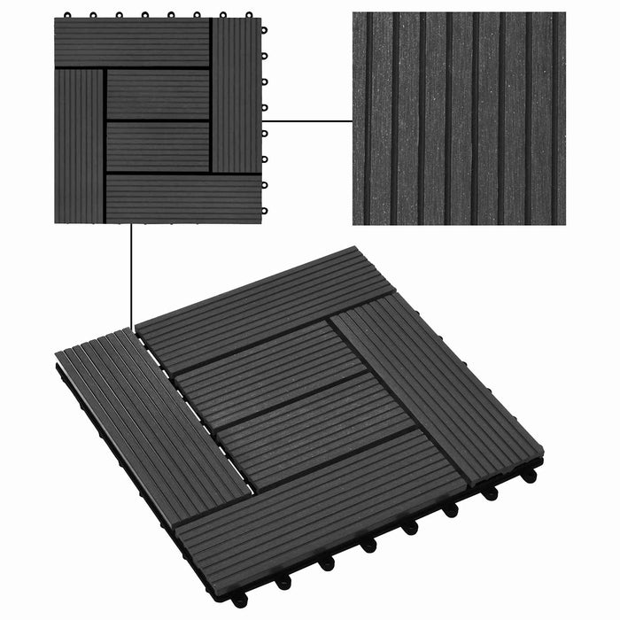 Plăci pentru Deck 22 pcs Negru 30 x 30 cm Lemn compozit - WALTI WALTI
