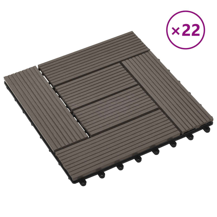 Plăci pentru Deck 22 pcs Maro închis 30 x 30 cm Lemn compozit - WALTI WALTI