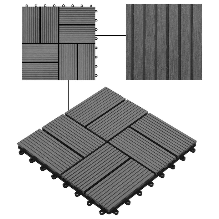Plăci pentru Deck 22 pcs Gri 30 x 30 cm Lemn compozit - WALTI WALTI