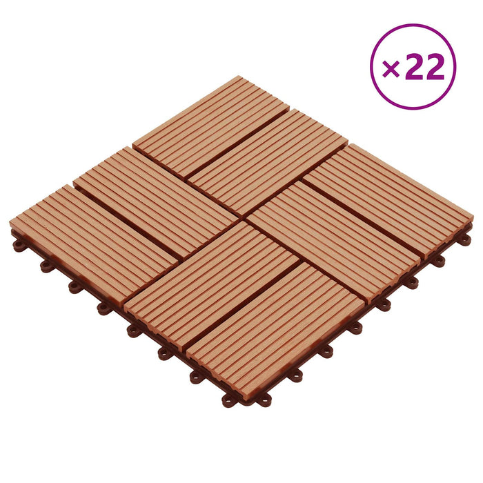 Plăci pentru Deck 22 pcs Lemn de tec 30 x 30 cm Lemn compozit - WALTI WALTI