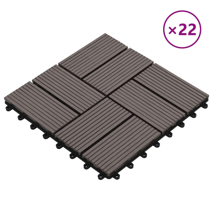 Plăci pentru Deck 22 pcs Maro închis 30 x 30 cm Lemn compozit - WALTI WALTI