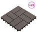 Plăci pentru Deck 22 pcs Maro închis 30 x 30 cm Lemn compozit - WALTI WALTI