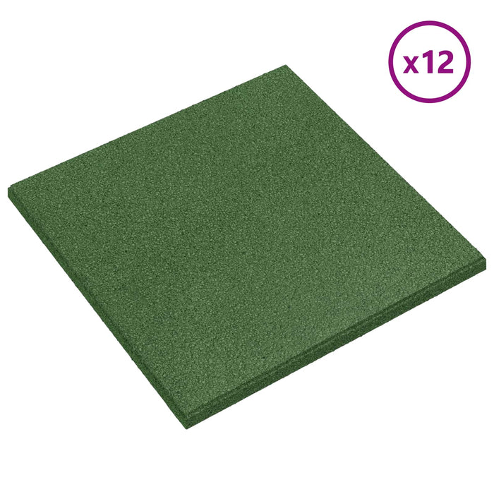 Plăci de Protecție la Cădere 12 pcs Verde 50 x 50 cm Cauciuc - WALTI WALTI