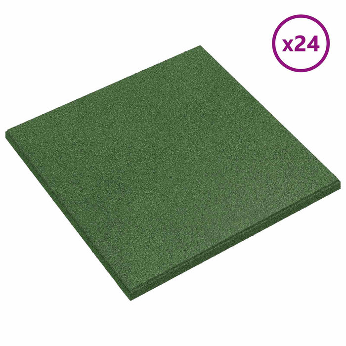 Plăci de Protecție la Cădere 24 pcs Verde 50 x 50 cm Cauciuc - WALTI WALTI