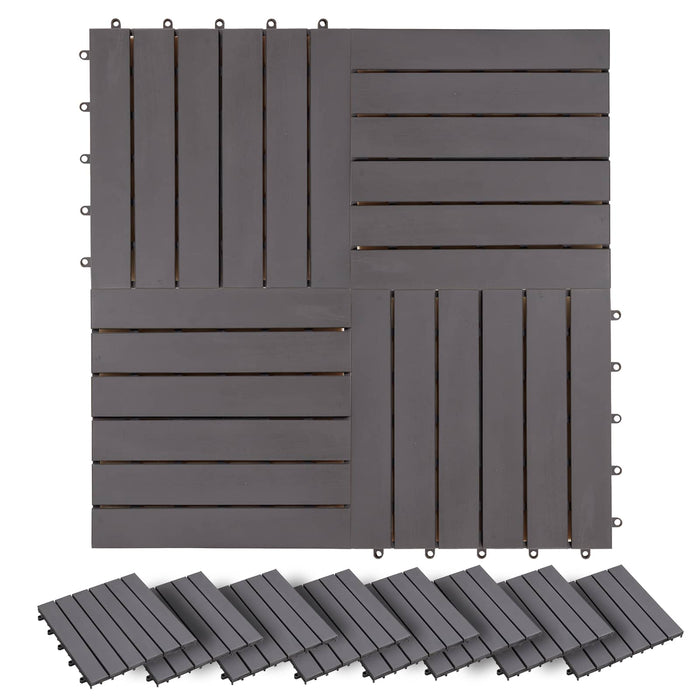 Plăci pentru Deck 20 pcs Gri 30 x 30 cm Lemn de Acacia - WALTI WALTI
