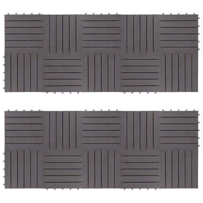 Plăci pentru Deck 20 pcs Gri 30 x 30 cm Lemn de Acacia - WALTI WALTI
