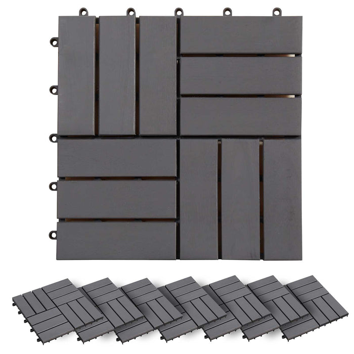 Plăci pentru Deck 20 pcs Gri 30 x 30 cm Lemn de Acacia - WALTI WALTI