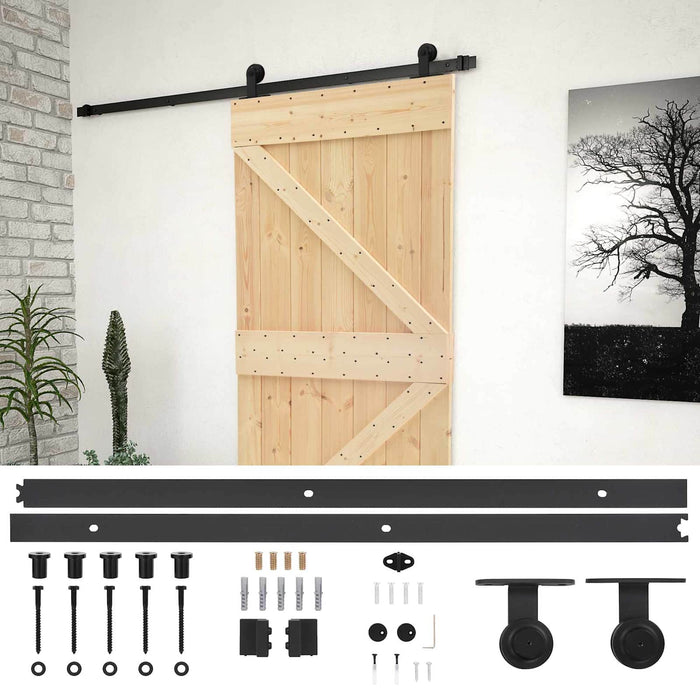 Ușă glisantă Natural și Negru 80 x 210 cm Lemn masiv de pin - WALTI WALTI