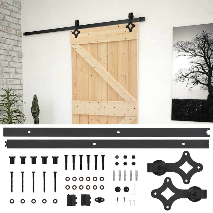 Ușă glisantă Natural și Negru 90 x 210 cm Lemn masiv de pin - WALTI WALTI