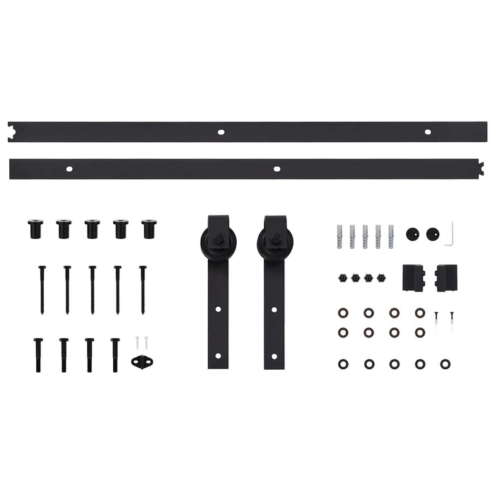 Ușă glisantă Natural și Negru 90 x 210 cm Lemn masiv de pin - WALTI WALTI