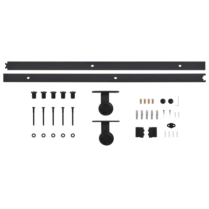 Ușă glisantă Natural și Negru 100 x 210 cm Lemn masiv de pin - WALTI WALTI