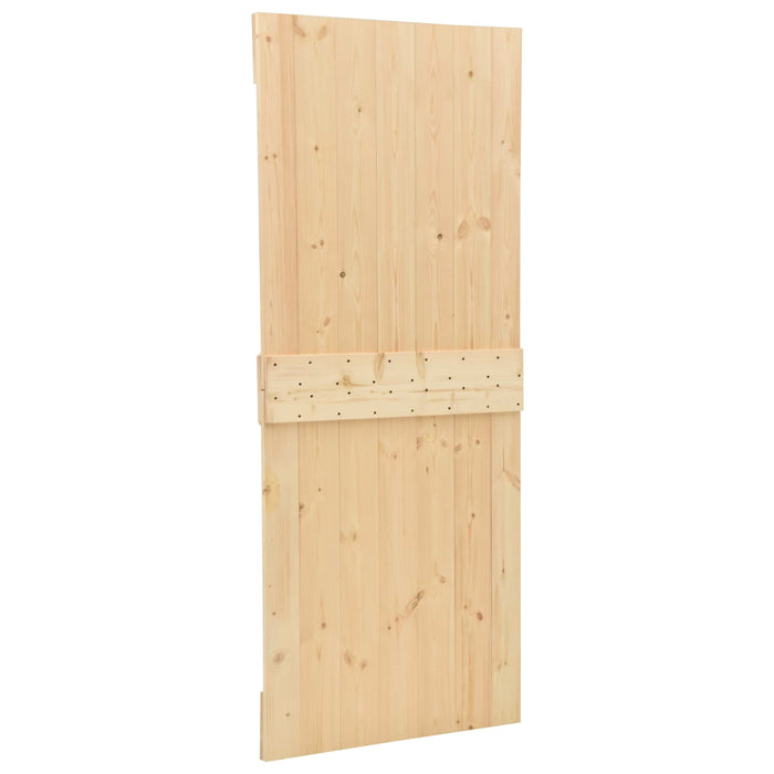 Ușă glisantă 2 pcs Natural și Negru Lemn masiv de pin - WALTI WALTI