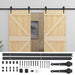 Ușă glisantă 2 pcs Natural și Negru Lemn masiv de pin - WALTI WALTI