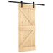 Ușă glisantă Natural și Negru 85 x 210 cm Lemn de Pin Solid - WALTI WALTI