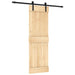 Ușă glisantă Natural și Negru 70 x 210 cm Lemn de Pin Solid - WALTI WALTI