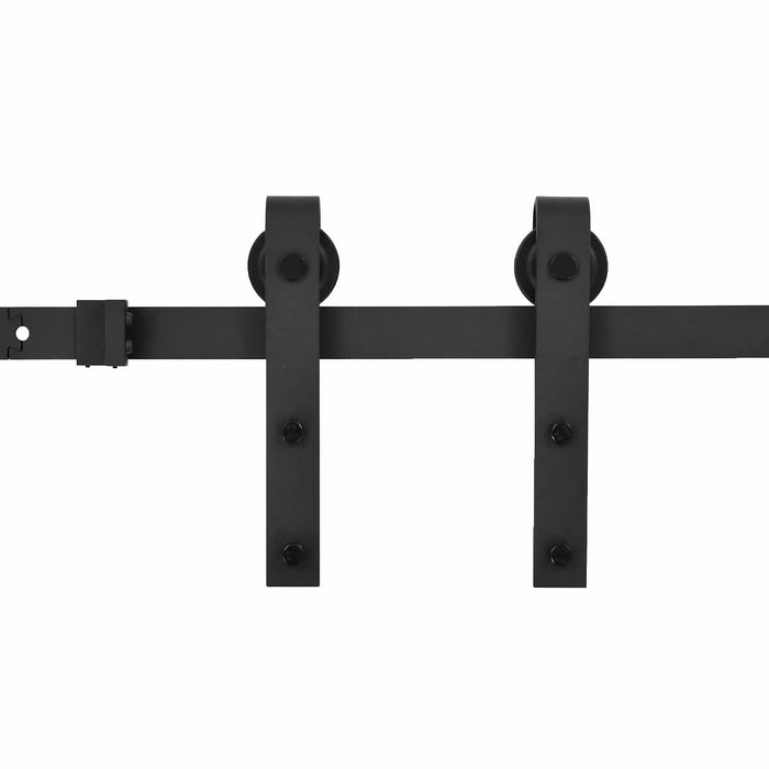 Ușă glisantă Natural și Negru 80 x 210 cm Lemn de Pin Solid WALTI