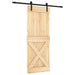 Ușă glisantă Natural și Negru 80 x 210 cm Lemn de Pin Solid - WALTI WALTI