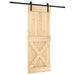 Ușă glisantă Natural și Negru 80 x 210 cm Lemn de Pin Solid - WALTI WALTI