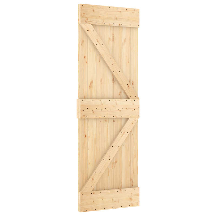 Ușă glisantă Natural și Alb 70 x 210 cm Lemn de Pin Solid - WALTI WALTI