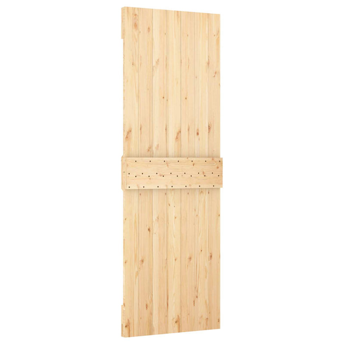 Ușă glisantă Natural și Alb 70 x 210 cm Lemn de Pin Solid - WALTI WALTI