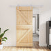 Ușă glisantă Natural și Alb 85 x 210 cm Lemn de Pin Solid - WALTI WALTI