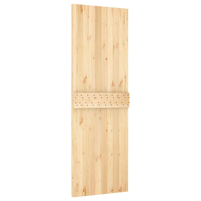 Ușă glisantă Natural și Alb 70 x 210 cm Lemn de Pin Solid WALTI