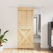 Ușă glisantă Natural și Alb 80 x 210 cm Lemn de Pin Solid - WALTI WALTI