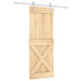 Ușă glisantă Natural și Alb 80 x 210 cm Lemn de Pin Solid - WALTI WALTI