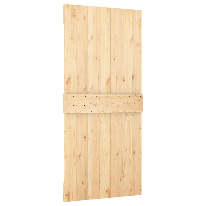 Ușă glisantă Natural și Alb 100 x 210 cm Lemn masiv de pin - WALTI WALTI