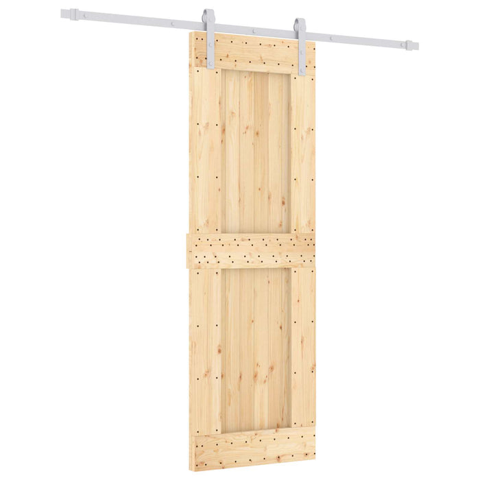 Ușă glisantă Natural și Alb 70 x 210 cm Lemn de Pin Solid WALTI