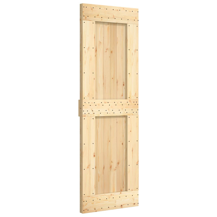 Ușă glisantă Natural și Alb 70 x 210 cm Lemn de Pin Solid WALTI
