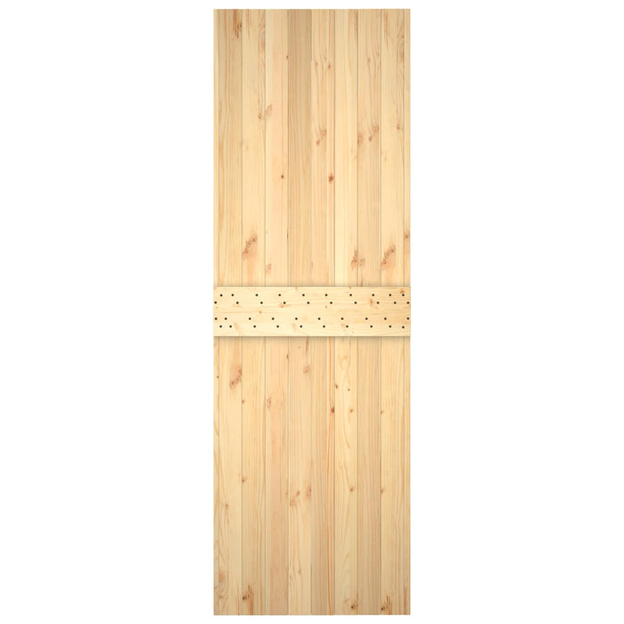 Ușă glisantă Natural și Alb 70 x 210 cm Lemn de Pin Solid WALTI