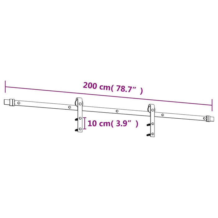 Ușă glisantă Natural și Alb 90 x 210 cm Lemn de Pin Solid WALTI