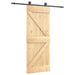 Ușă glisantă Natural și Negru 85 x 210 cm Lemn de Pin Solid - WALTI WALTI