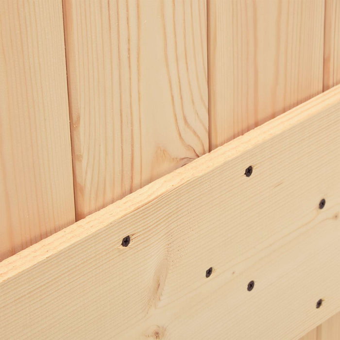 Ușă glisantă Natural și Negru 70 x 210 cm Lemn de Pin Solid WALTI