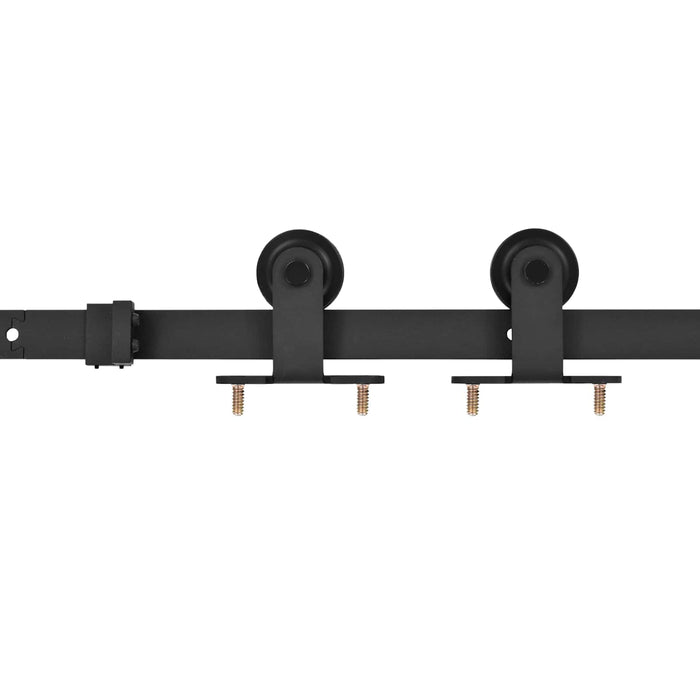 Ușă glisantă Natural și Negru 85 x 210 cm Lemn de Pin Solid WALTI
