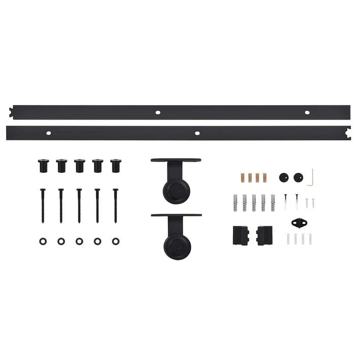 Ușă glisantă Natural și Negru 90 x 210 cm Lemn de Pin Solid WALTI