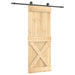 Ușă glisantă Natural și Negru 80 x 210 cm Lemn de Pin Solid - WALTI WALTI