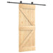 Ușă glisantă Natural și Negru 85 x 210 cm Lemn de Pin Solid - WALTI WALTI