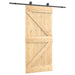 Ușă glisantă Natural și Negru 95 x 210 cm Lemn de Pin Solid - WALTI WALTI
