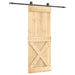 Ușă glisantă Natural și Negru 80 x 210 cm Lemn de Pin Solid - WALTI WALTI