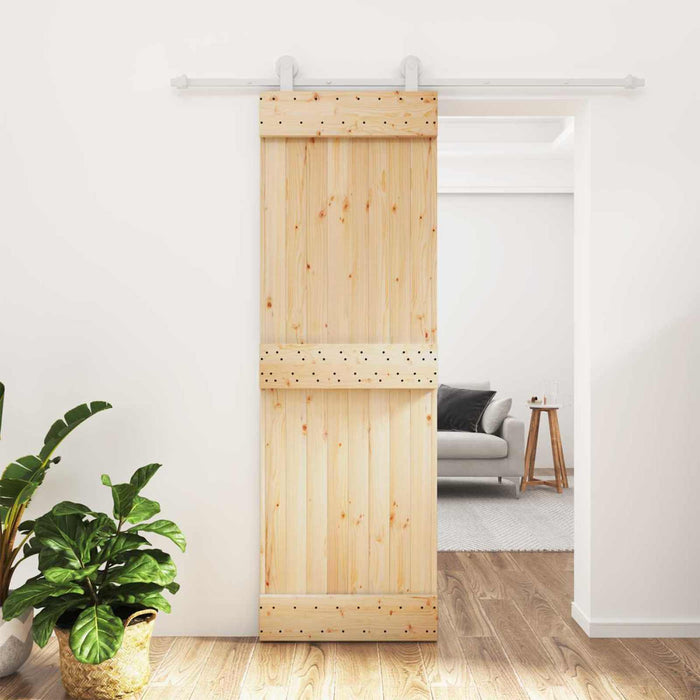 Ușă glisantă Natural și Alb 70 x 210 cm Lemn de Pin Solid - WALTI WALTI