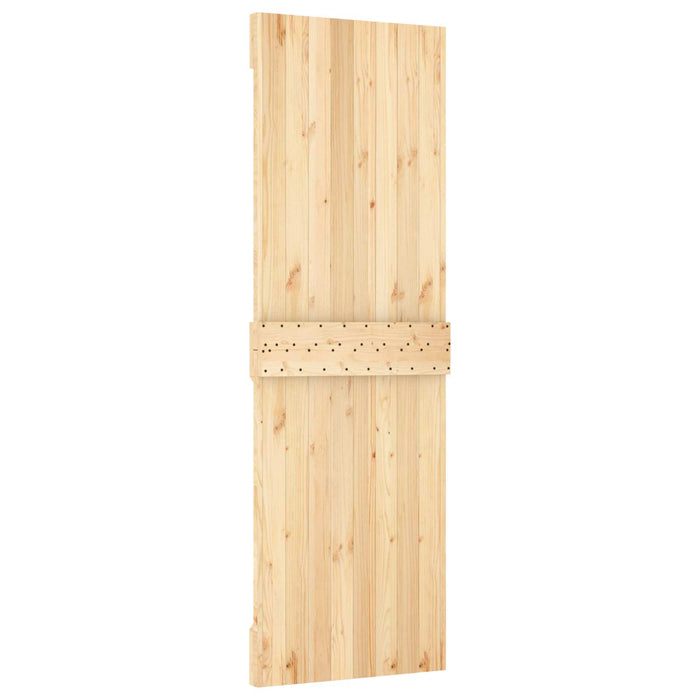 Ușă glisantă Natural și Alb 70 x 210 cm Lemn de Pin Solid WALTI