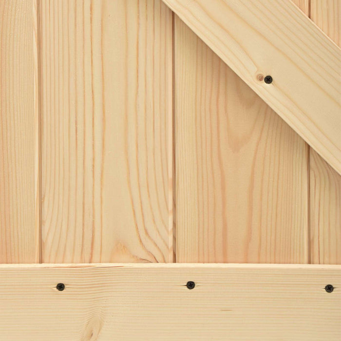 Ușă glisantă Natural și Alb 90 x 210 cm Lemn de Pin Solid WALTI