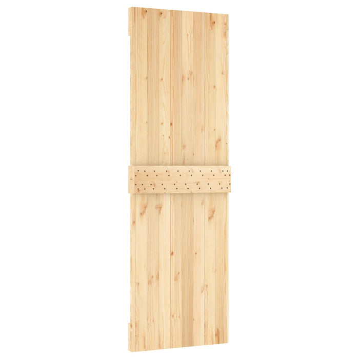 Ușă glisantă Natural și Alb 70 x 210 cm Lemn de Pin Solid - WALTI WALTI