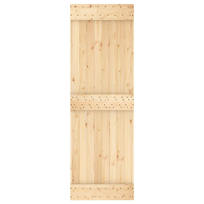 Ușă glisantă Natural și Alb 70 x 210 cm Lemn de Pin Solid - WALTI WALTI