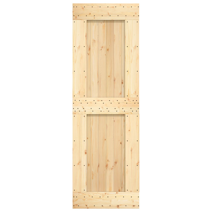 Ușă glisantă Natural și Alb 70 x 210 cm Lemn de Pin Solid WALTI
