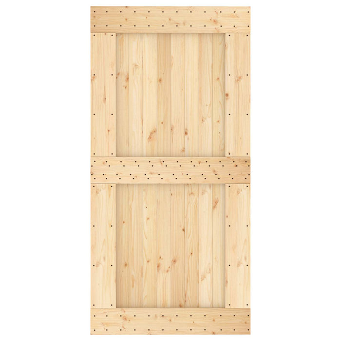 Ușă glisantă Natural și Alb Lemn de Pin Solid (Nefinisat) WALTI