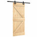 Ușă glisantă Natural și Negru 85 x 210 cm Lemn de Pin Solid - WALTI WALTI