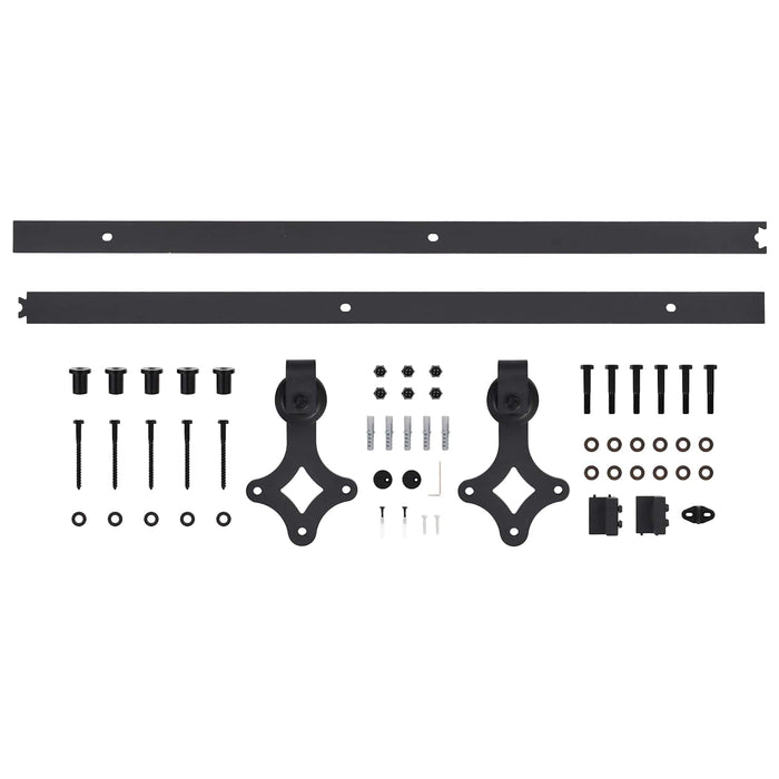 Ușă glisantă Natural și Negru 85 x 210 cm Lemn de Pin Solid WALTI